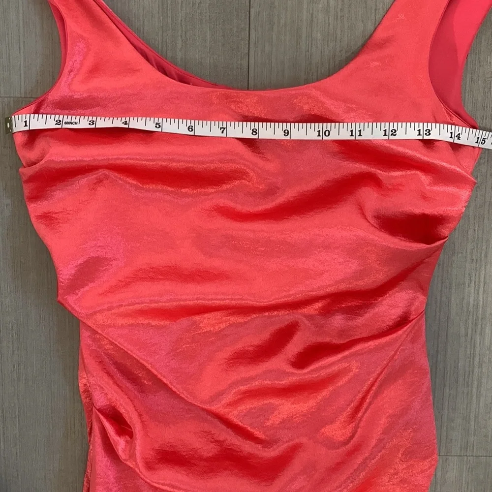 Le Château coral satin dress - Picture 13 of 15